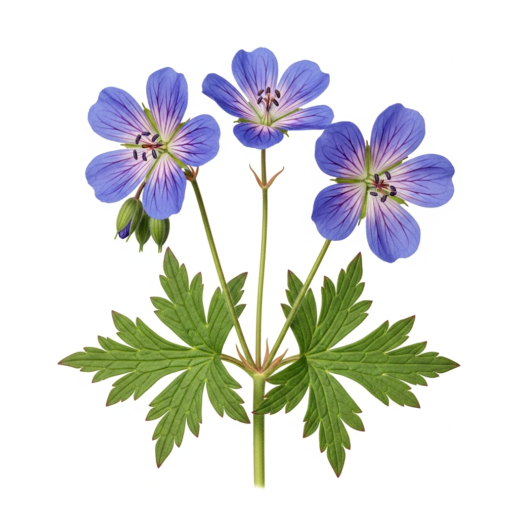 Meadow Cranesbill (Geranium pratense)