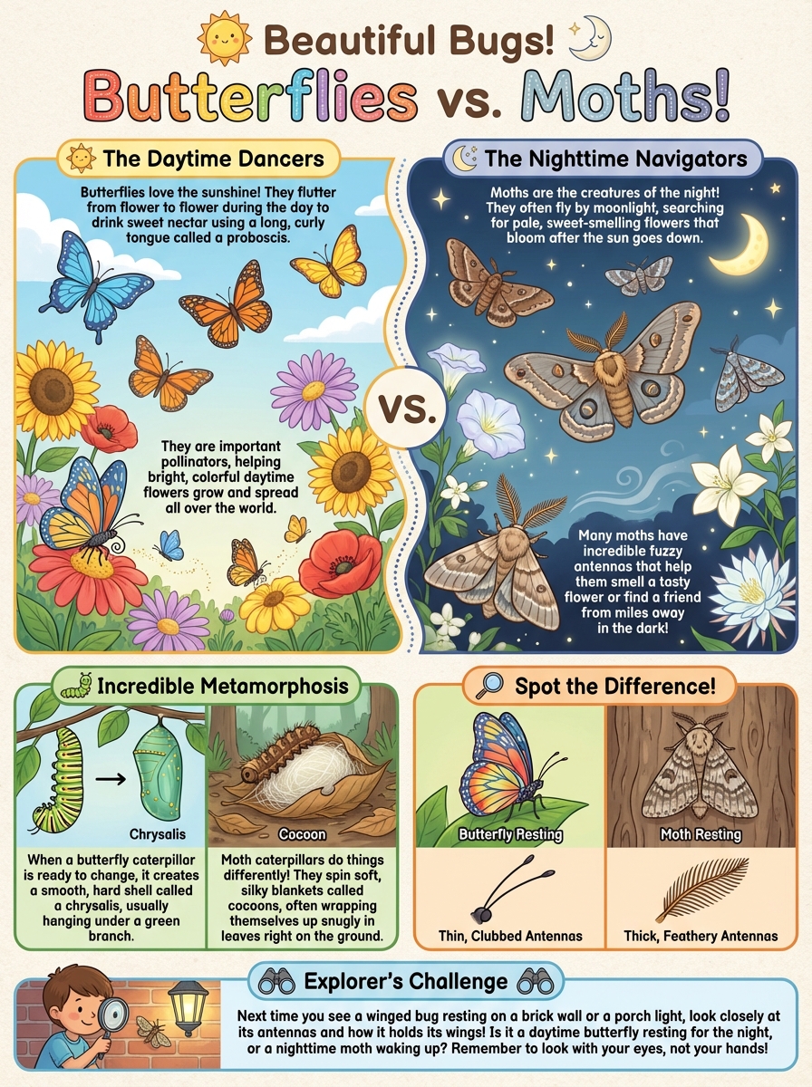 Beautiful Bugs: Butterflies vs. Moths
