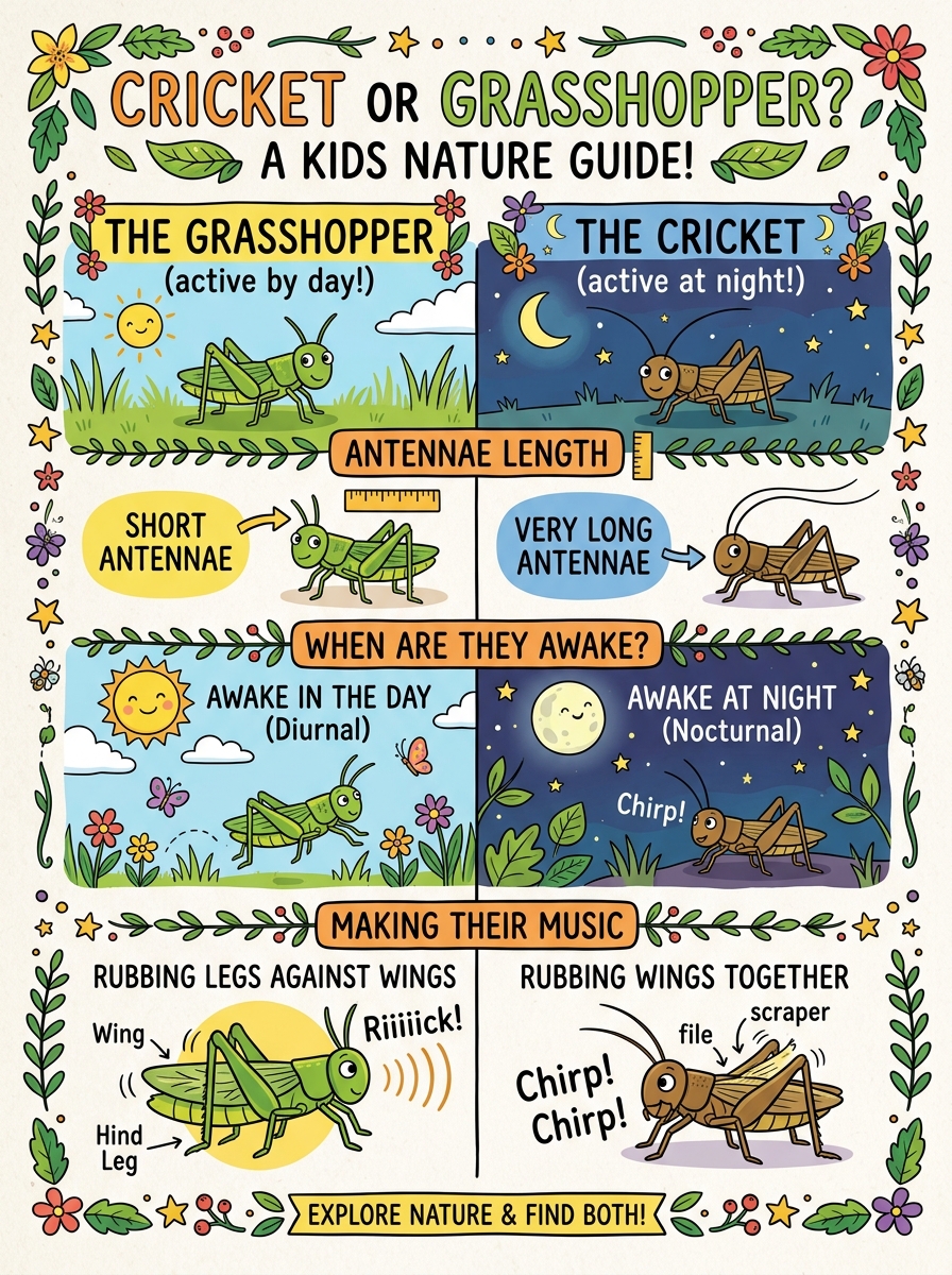 Garden Jumpers: Grasshoppers vs. Crickets