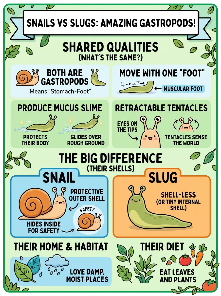 Slime Trails: Snails vs. Slugs