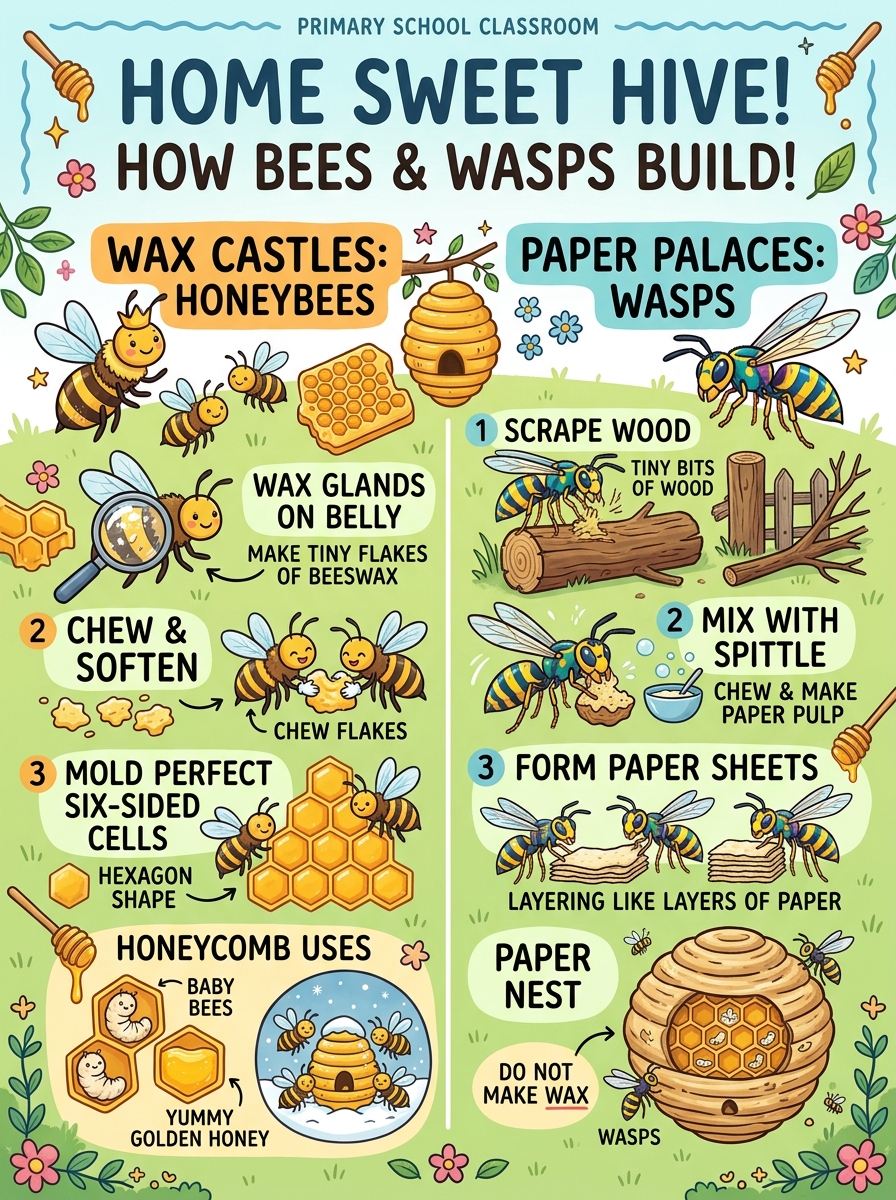 Bees vs. Wasps Nests — Wax Castles vs. Paper Palaces